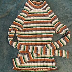 Free People Cropped Stripe Sweater - Sz XS